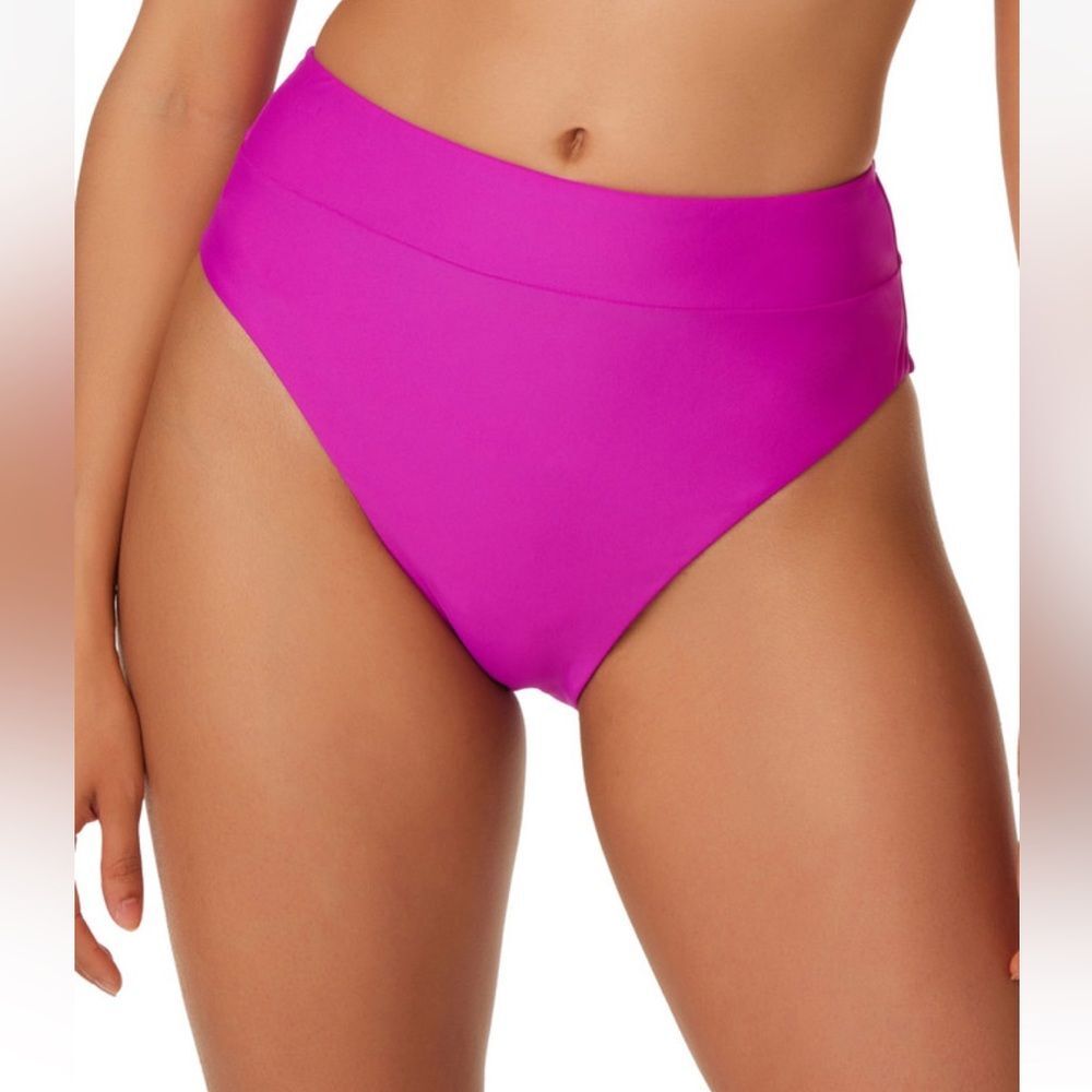 NWT Bar III | High Rise High Leg Womens‎ Bikini Briefs Purple Neon Orchid Size L